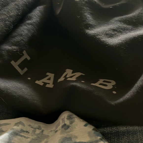 L.A.M.B. Black Fabric Drawstring Bag, Approx 24”h x 25”w - Picture 4 of 4